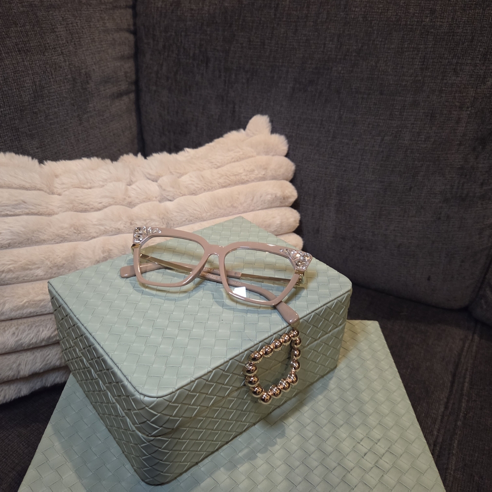 Cat Eye Jimmy Choo Glasses with Crystal Accents